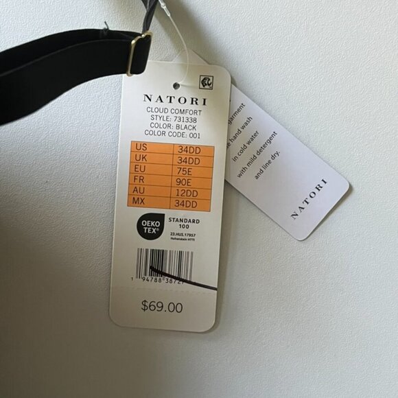 NWT Natori Cloud Comfort Back Smoothing T-Shirt Bra in Black Size 34DD - Picture 6 of 6